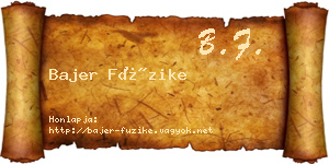 Bajer Füzike névjegykártya